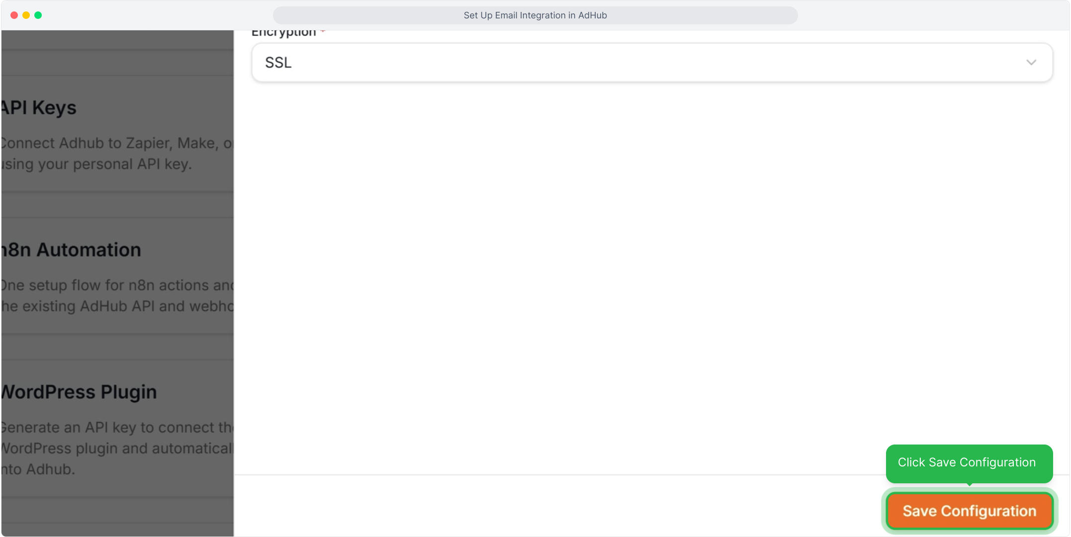 Click Save Configuration